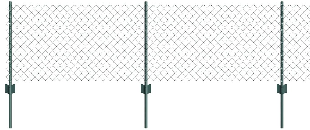 vidaXL Cerca e Poste Verde 0,6 x 10 m Aço