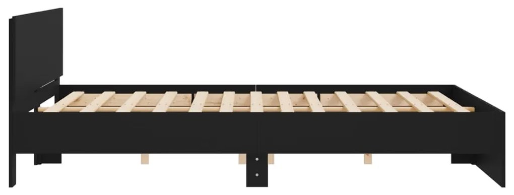 Estrutura de cama com cabeceira 180x200 cm preto