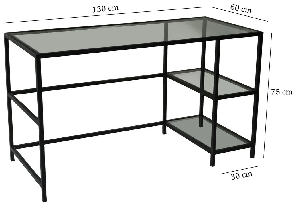 Secretária Master – Preto – 130x75x60 cm