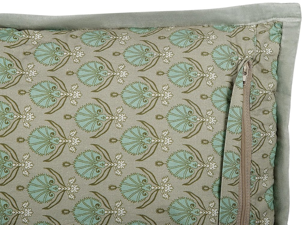 Conjunto de 2 almofadas decorativas com padrão de folha em algodão verde 45 x 45 cm PICTUS Beliani