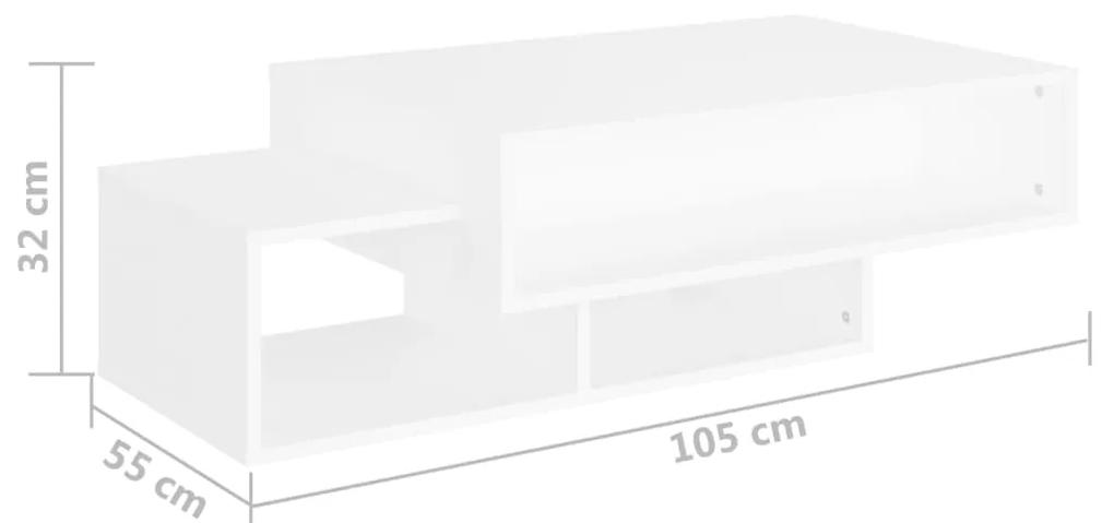Mesa de centro 105x55x32 cm contraplacado branco