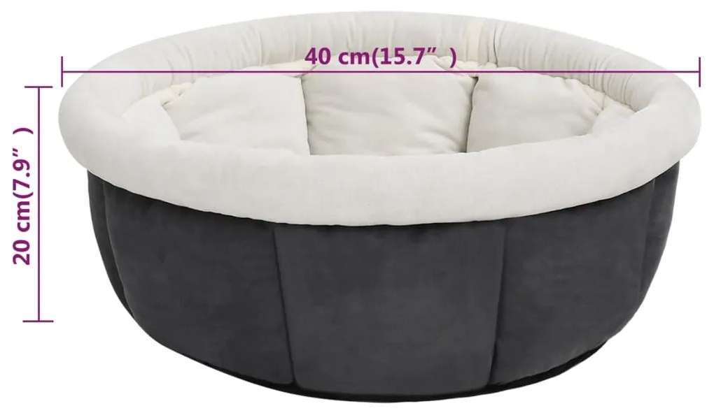 Cama para cães 40x40x20 cm cinzento