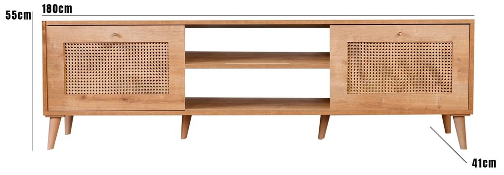 ****
Móvel de TV Hazeran – Carvalho – 180 cm x 55 cm x 41 cm
**
