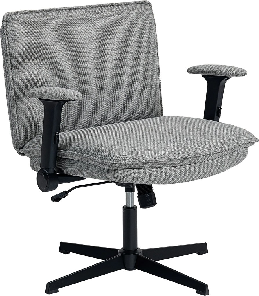 HOMCOM Cadeira de Escritório com Apoios de Braço Rebatíveis Assento  Altura Ajustável  Função Basculante 76x70x85-97 cm Cinzento | Aosom Portugal