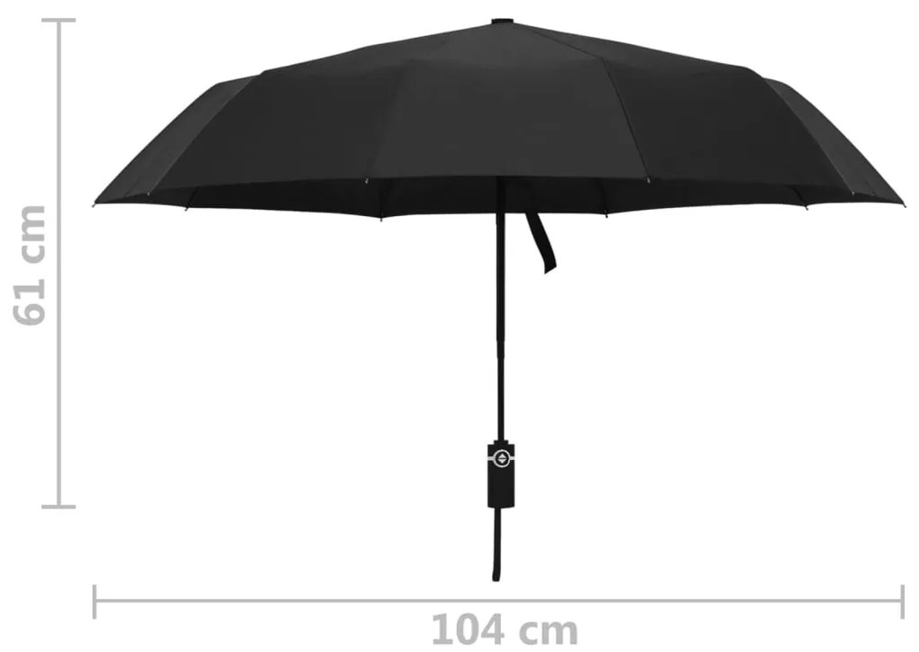 Guarda-chuva dobrável automático 104 cm preto