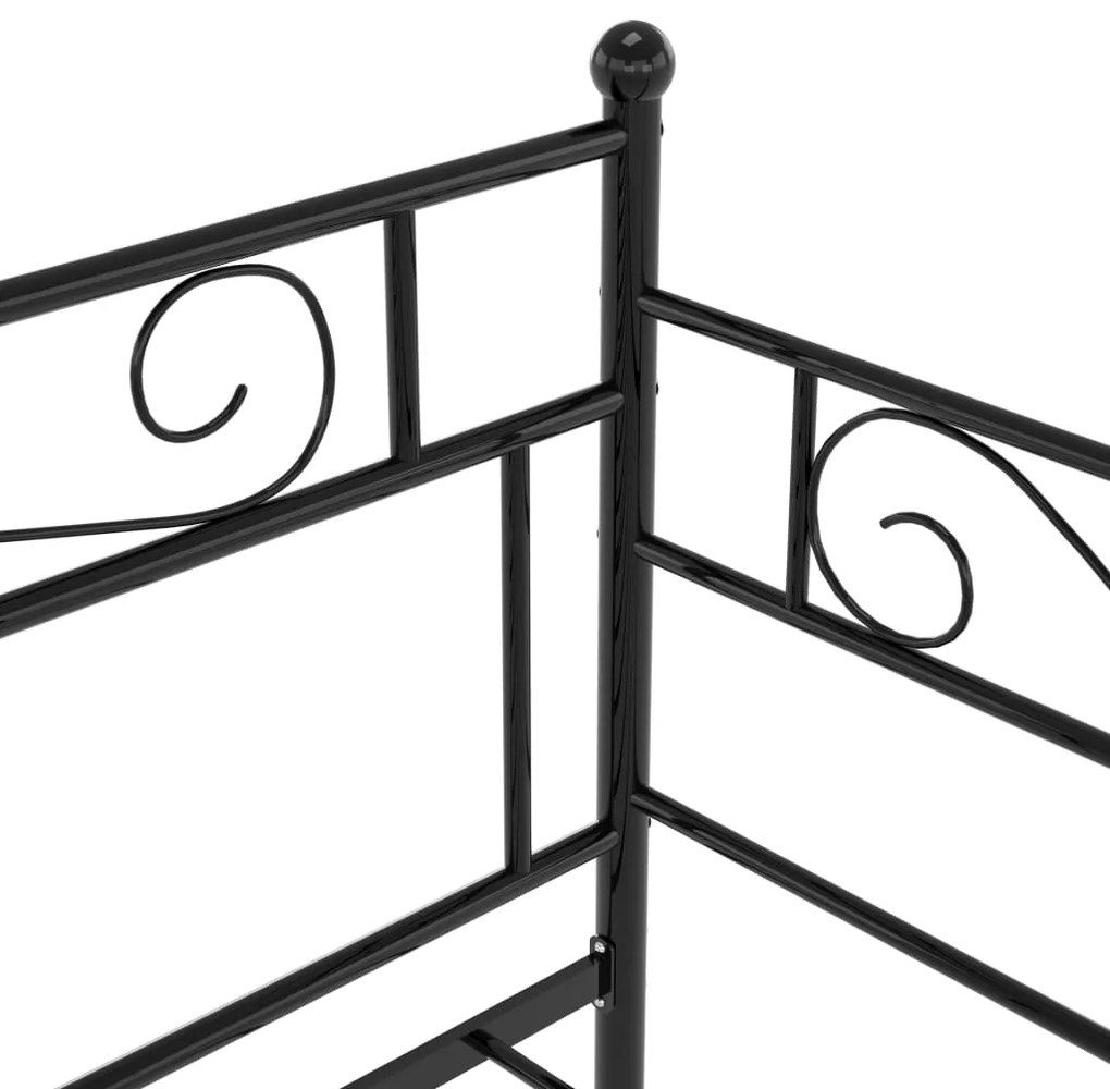 Sofá-cama 90x200 cm metal preto