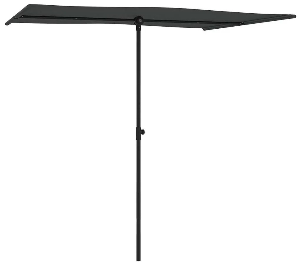 Guarda-sol de jardim com poste de alumínio 2x1,5 m antracite