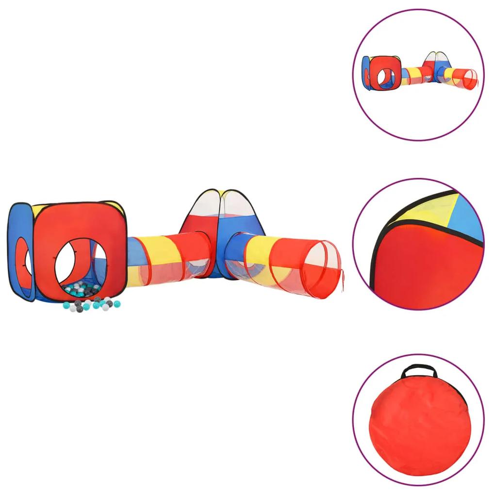 3107734 vidaXL Tenda de brincar infantil com 250 bolas 190x264x90 cm multicor