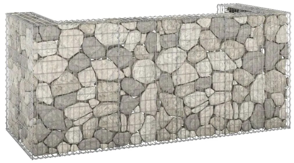 Muro gabião p/ caixotes do lixo aço galvanizado 254x100x110 cm