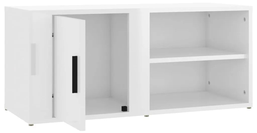 Móveis TV 2pcs 80x31,5x36 cm derivados madeira branco brilhante