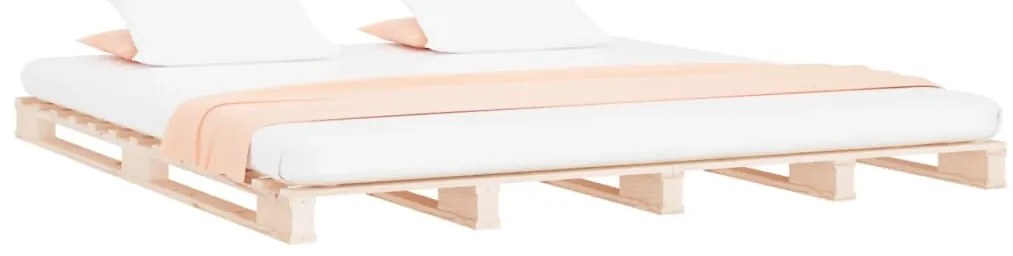 Cama de paletes 140x190 cm madeira de pinho maciça