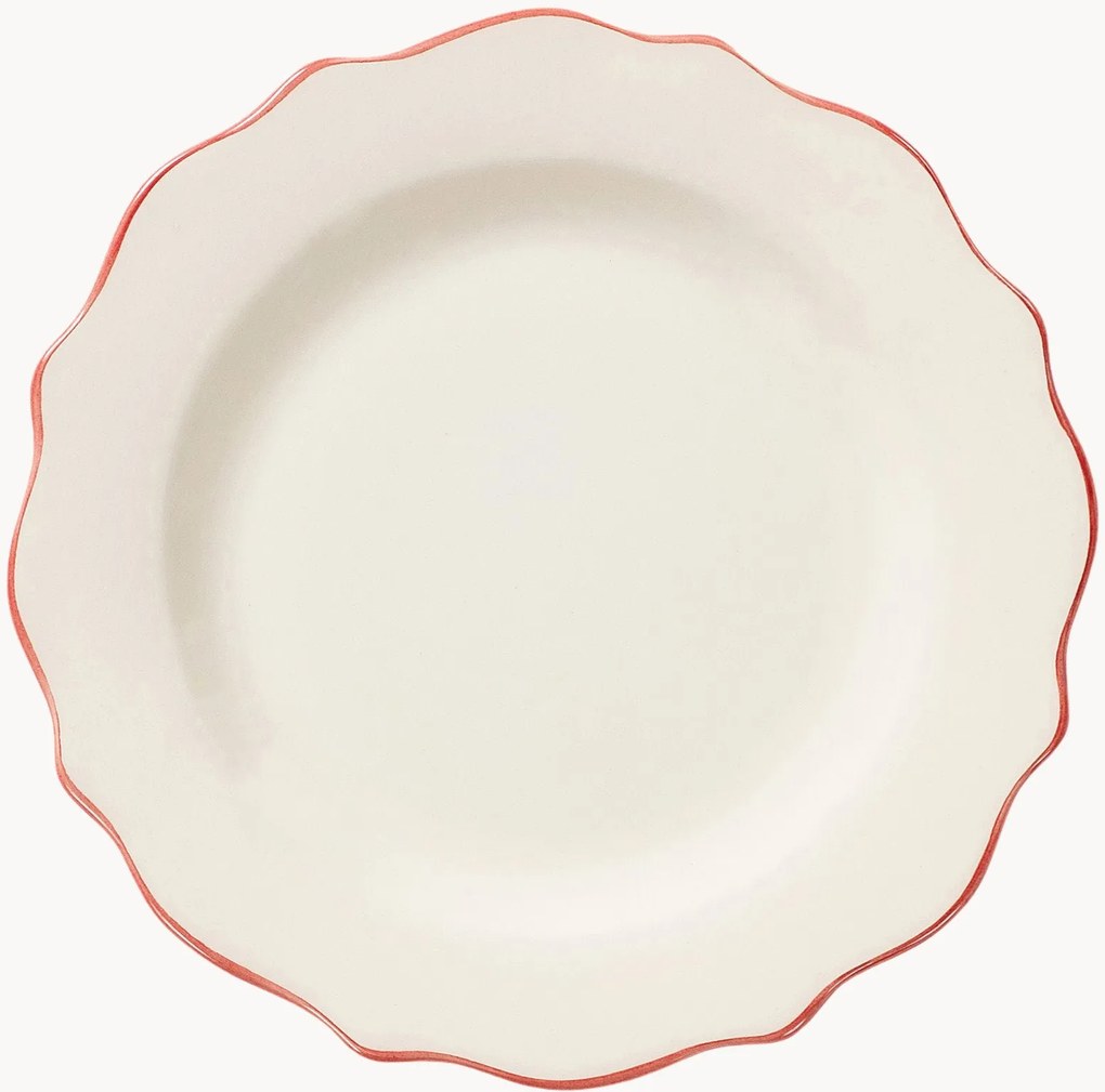 Prato de pequeno-almoço pintado à mão Scalloped