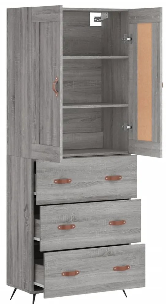 Armário alto 69,5x34x180 cm derivados de madeira sonoma cinza