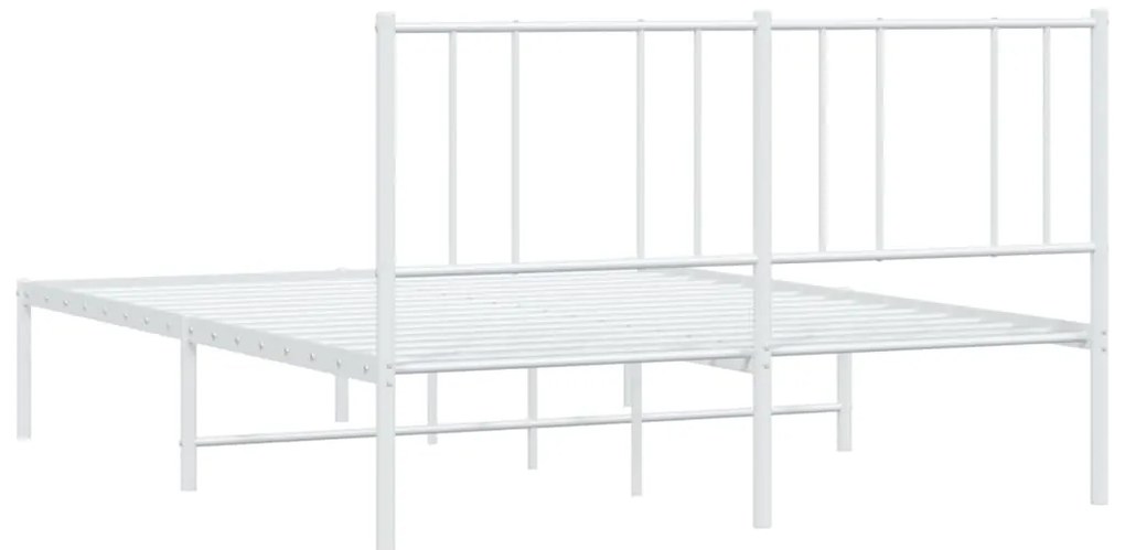 Estrutura de cama com cabeceira 160x200 cm metal branco