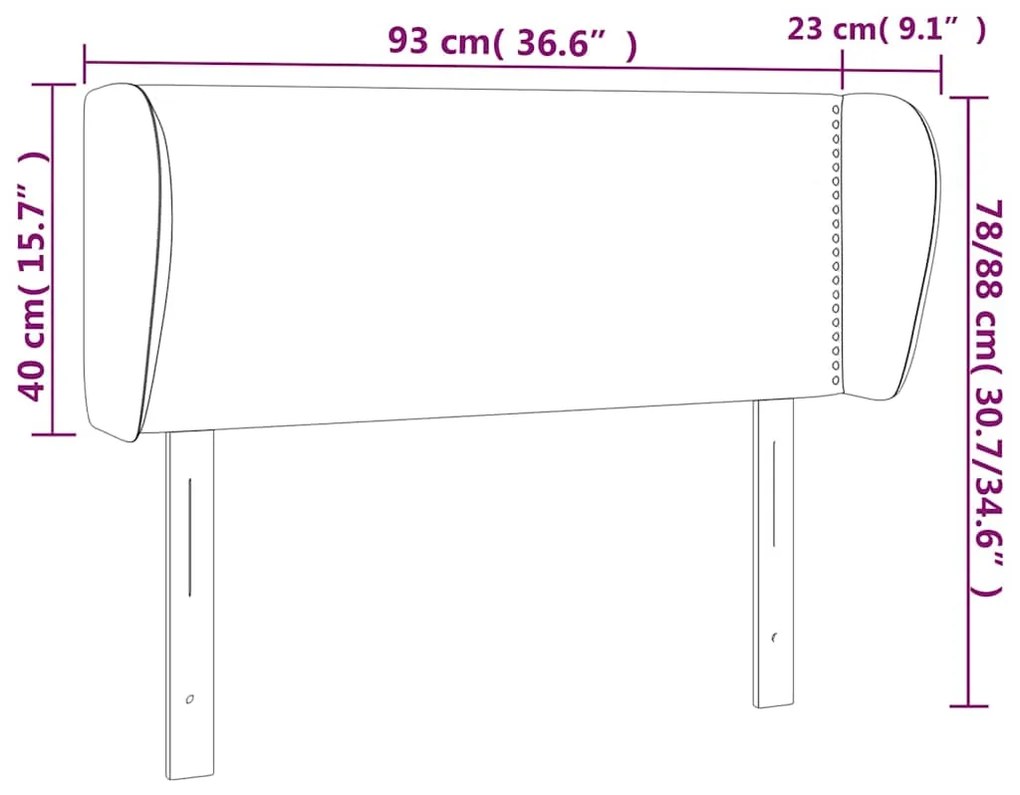 Cabeceira cama abas couro artificial 93x23x78/88 cm cappuccino