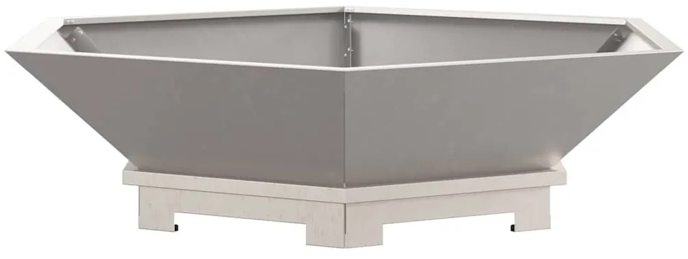 Fogueira Hexagonal vidaXL 100x100x28 cm Aço Envelhecido