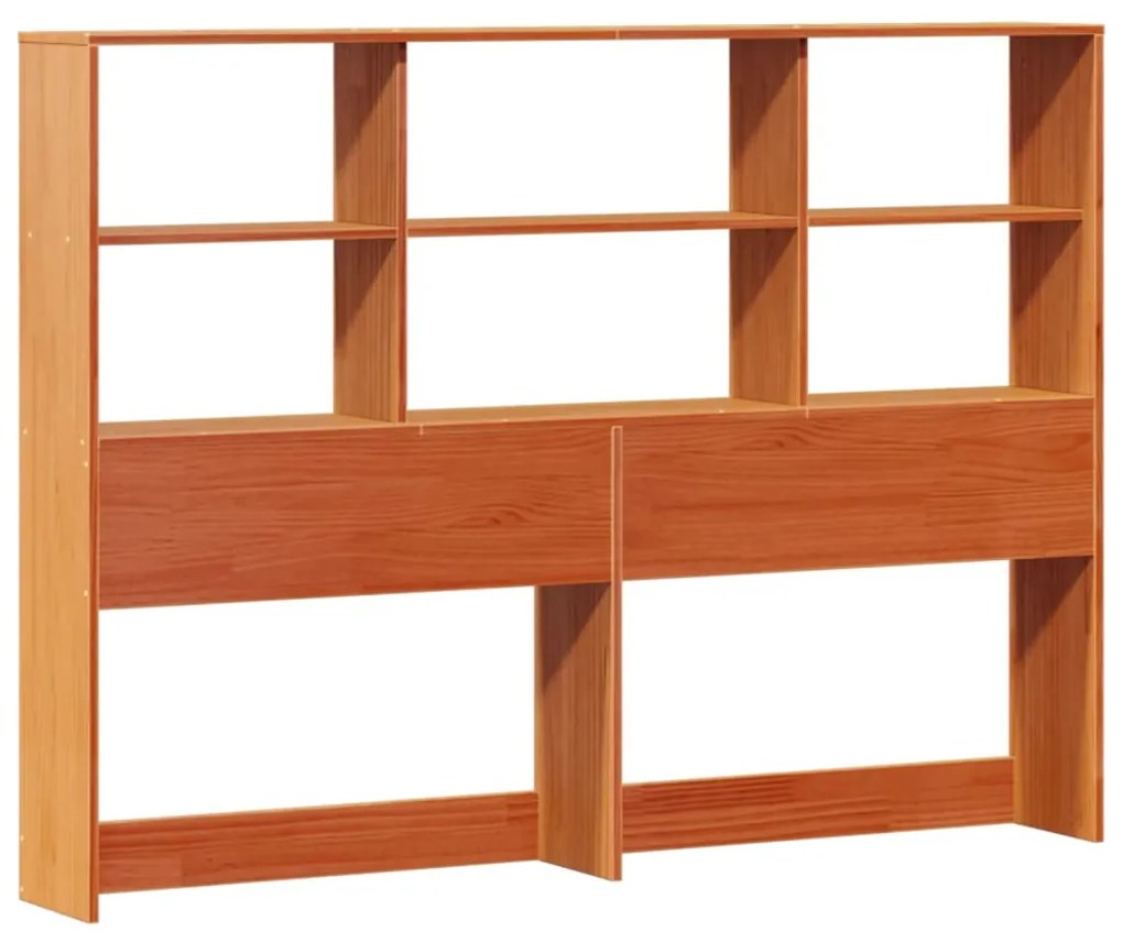 Cama c/ estante sem colchão 120x190cm pinho maciço castanho-mel