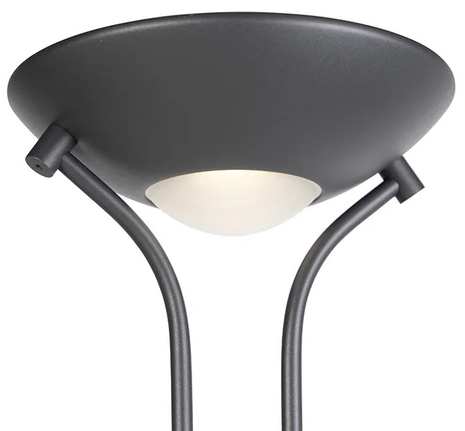 Candeeiro de pé preto dimmer flexo LED - DIVA 2 Moderno