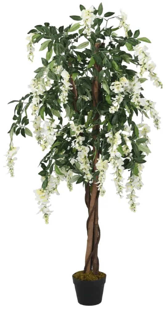 359006 vidaXL Glicínia artificial 560 folhas 80 cm verde e branco