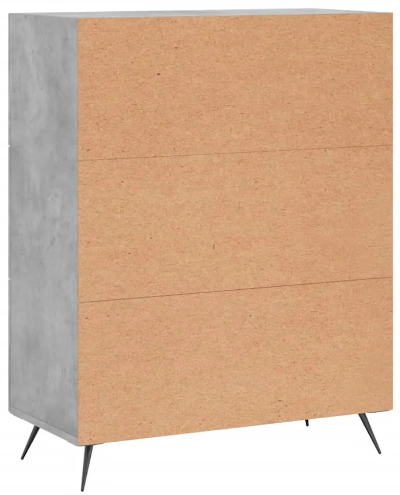 Cómoda 69,5x34x90 cm derivados de madeira cinzento cimento