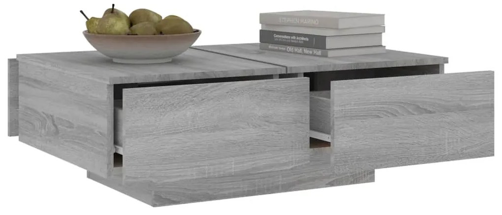 Mesa de centro 90x60x31 cm derivados de madeira cinzento sonoma