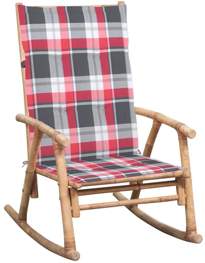 3063916 vidaXL Cadeira de baloiço com almofadão bambu