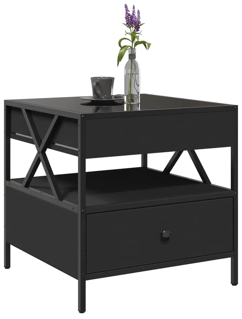 Mesa de centro c/ luzes LED Infinity 50x50x51 cm preto