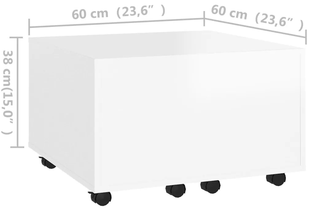 Mesa de centro 60x60x38 cm derivados de madeira branco