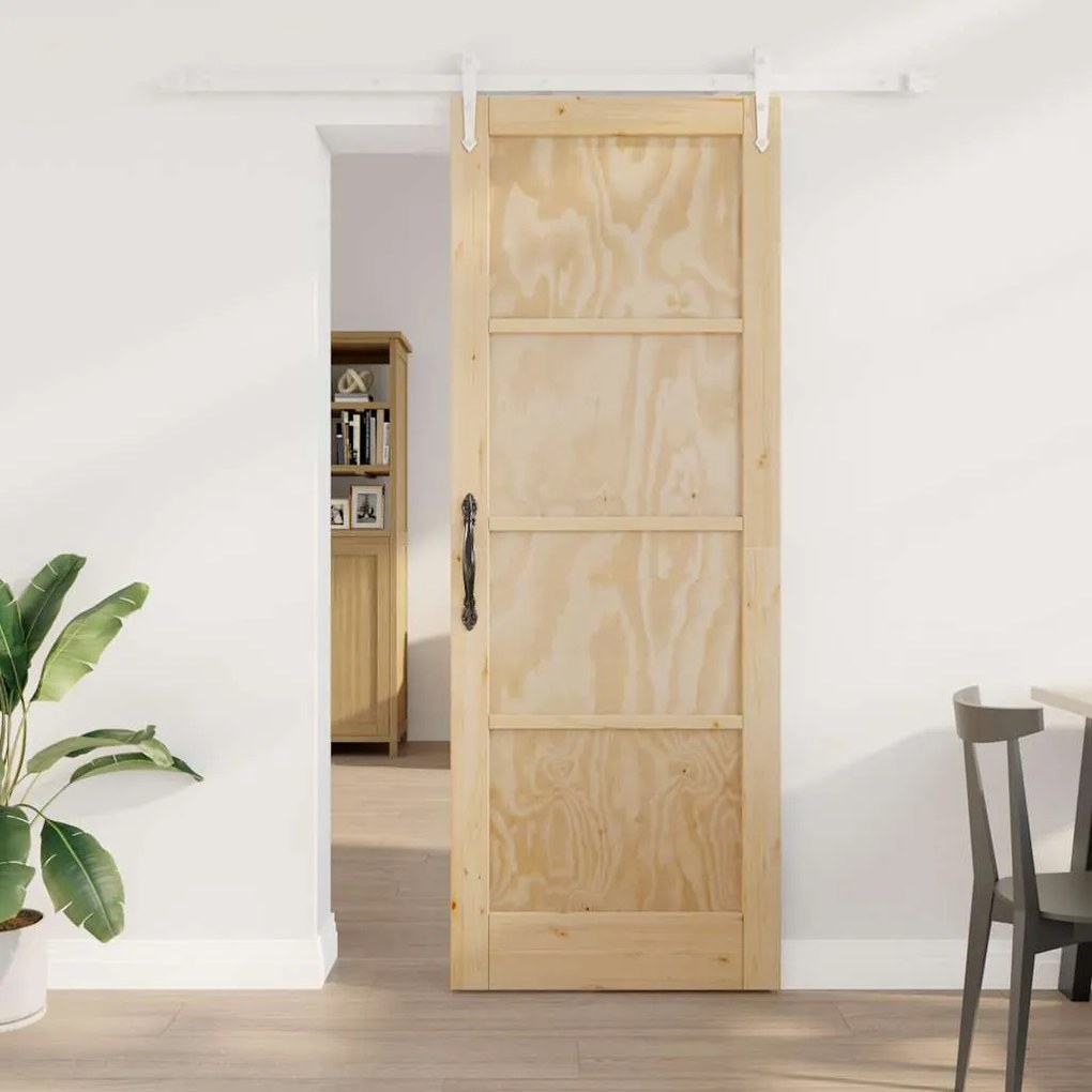 vidaXL Porta Deslizante Manual Natural e branco 78 x 211 cm