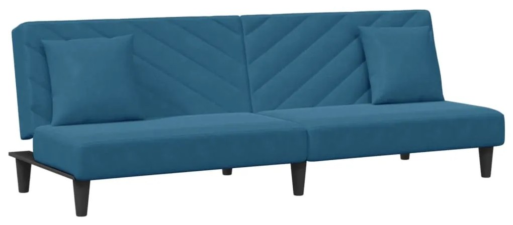 2 pcs conjunto de sofás com almofadas veludo azul