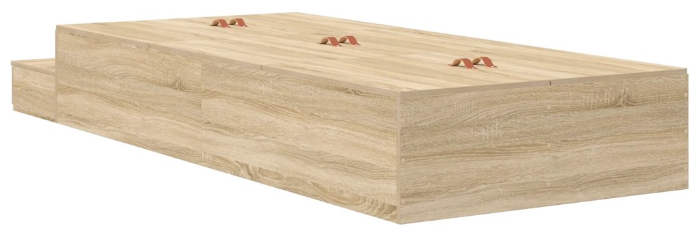 Estrutura de Cama de Armazenamento Carvalho Sonoma 75x190 cm
