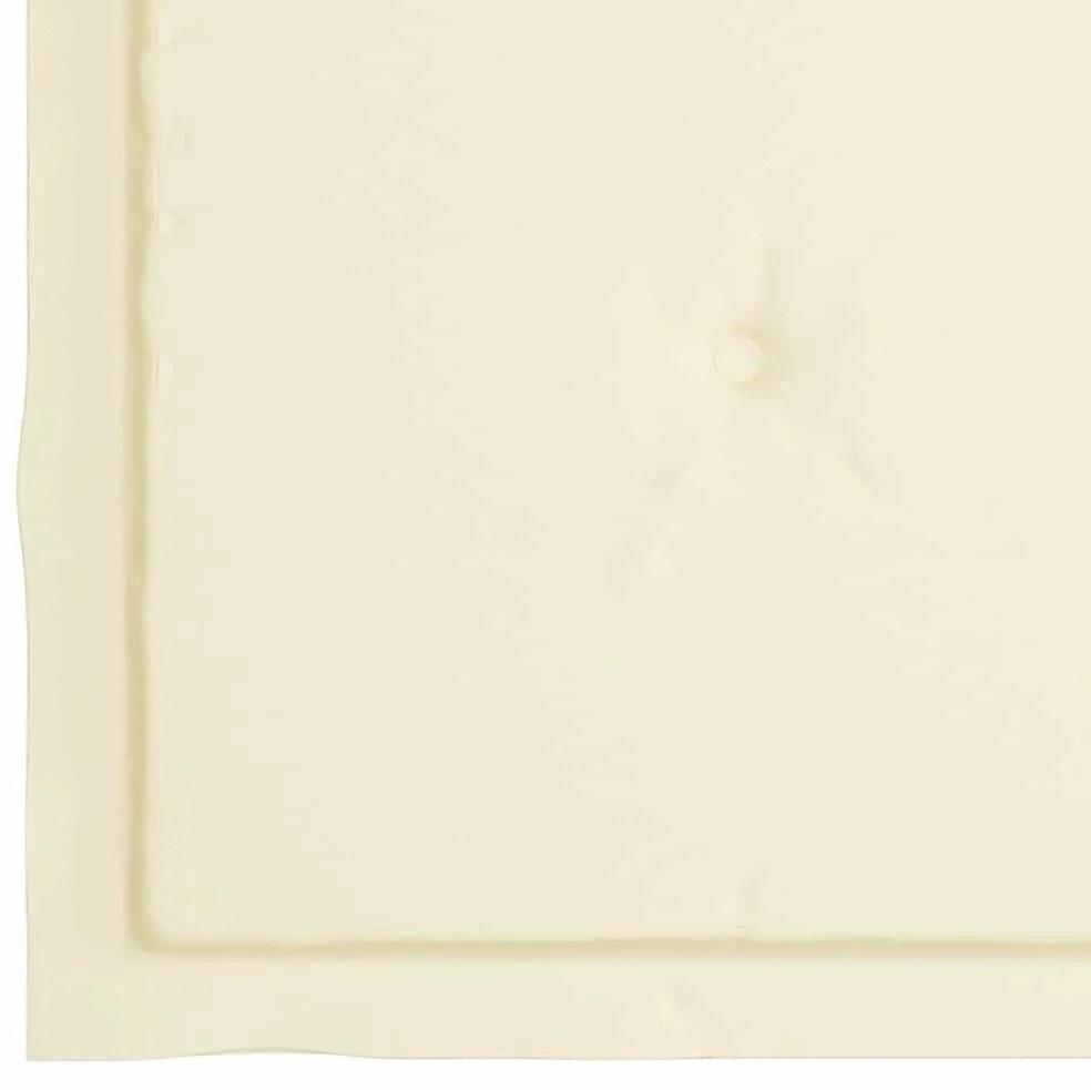 Cadeiras de jardim c/ almofadões creme 4 pcs teca maciça