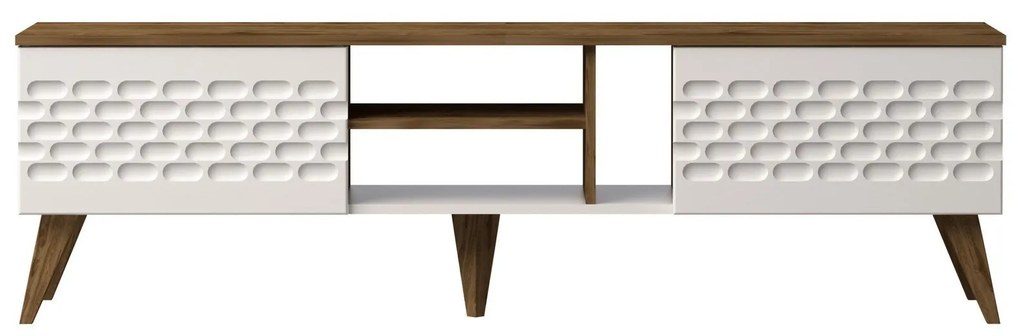 Móvel TV Egg – Branco Nogueira – 180 cm x 53 cm x 35 cm