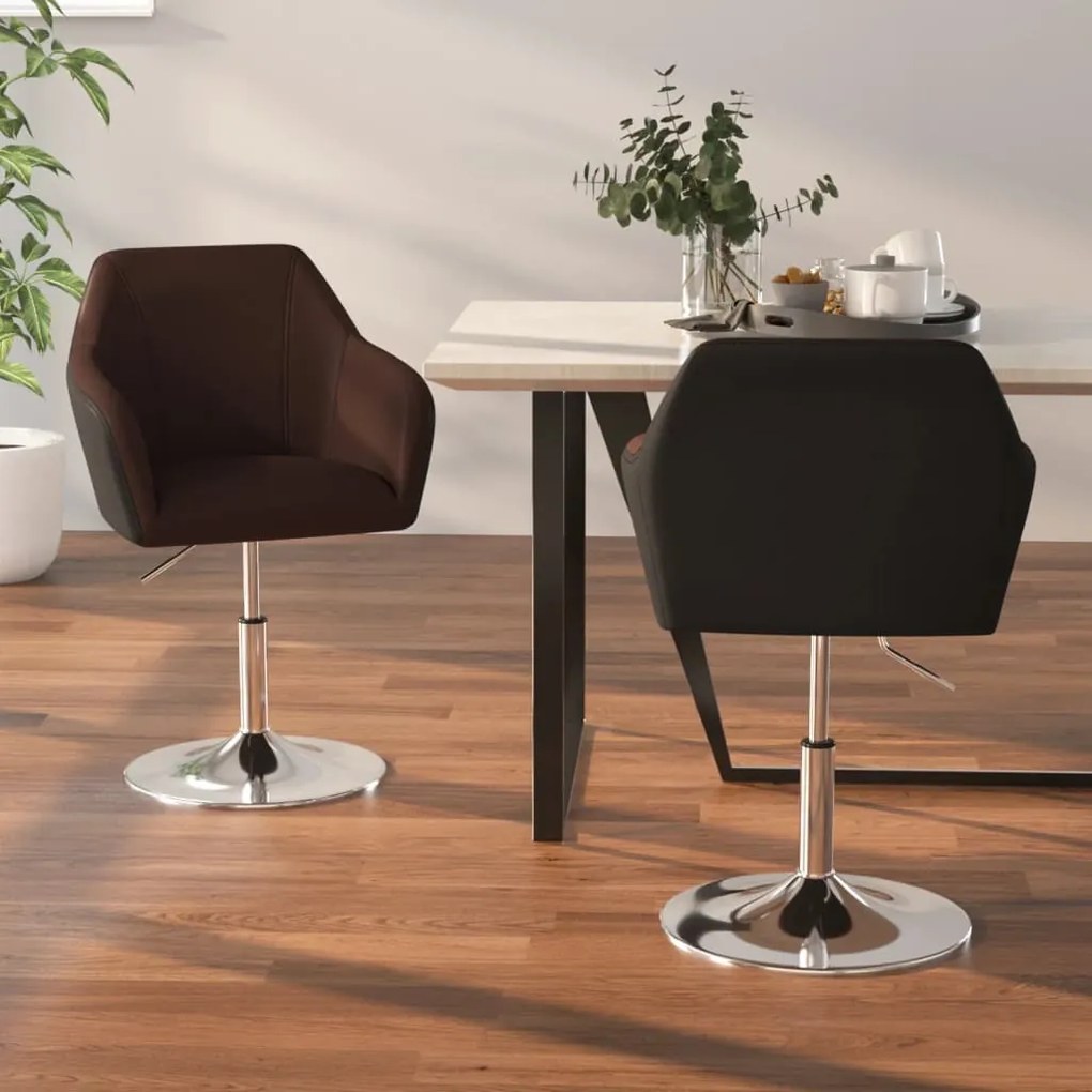 vidaXL Cadeiras de jantar 2 pcs couro artificial castanho