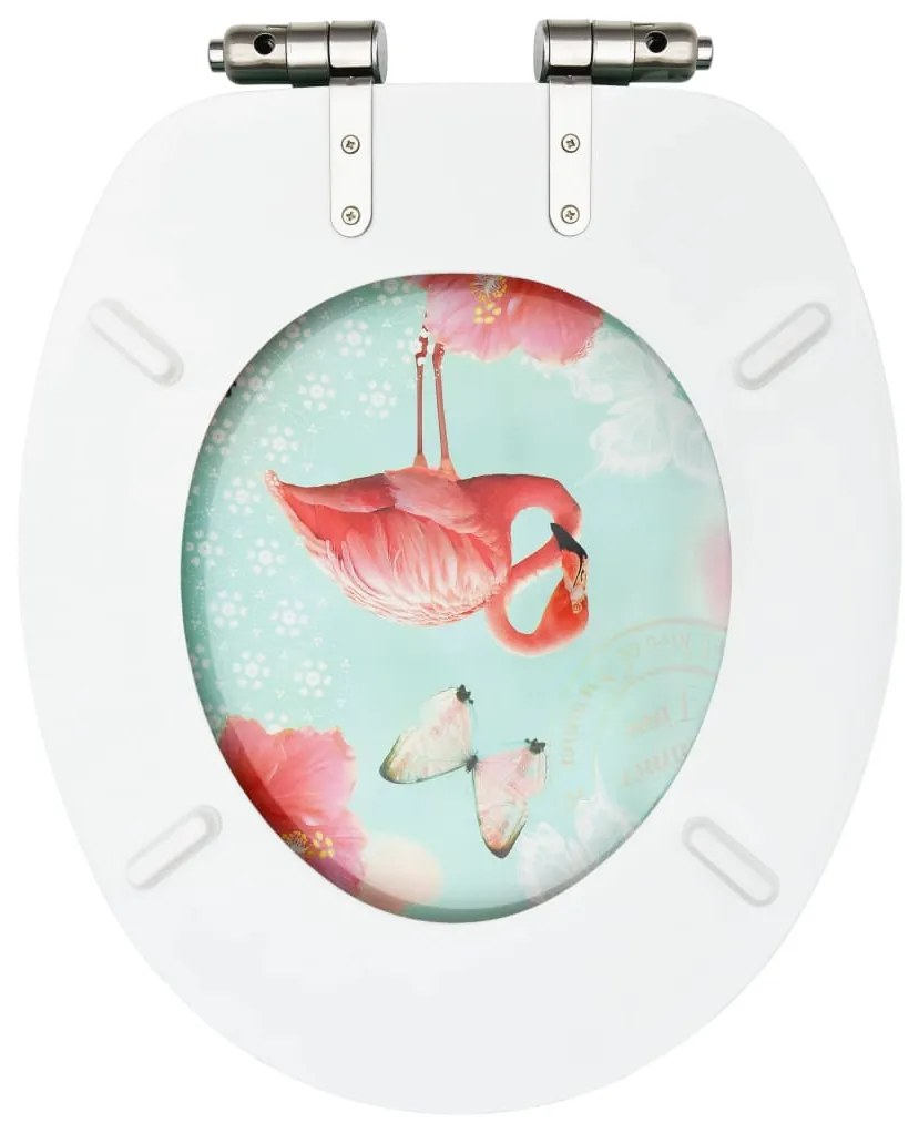 Assentos sanita com tampas fecho suave 2pcs MDF design flamingo