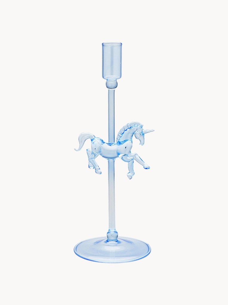 Castiçal artesanal em vidro de borosilicato Pegasus