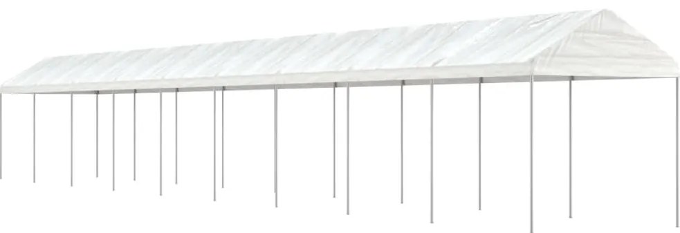 Gazebo com telhado 20,07x2,28x2,69 m polietileno branco