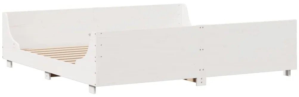 Cama com estante sem colchão 180x200 cm madeira maciça branco