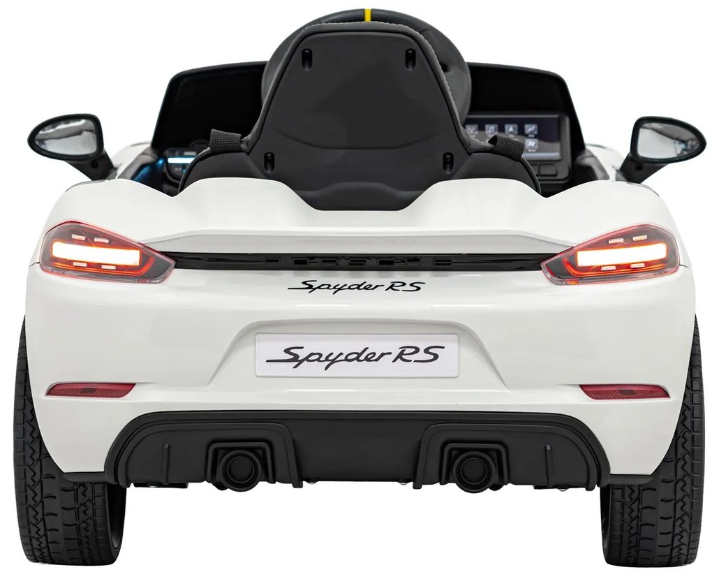 Carro elétrico para Crianças 12V Porsche Spyder RS 718, Rodas Espuma EVA, assento couro ecológico Carga até 30 kg Branco