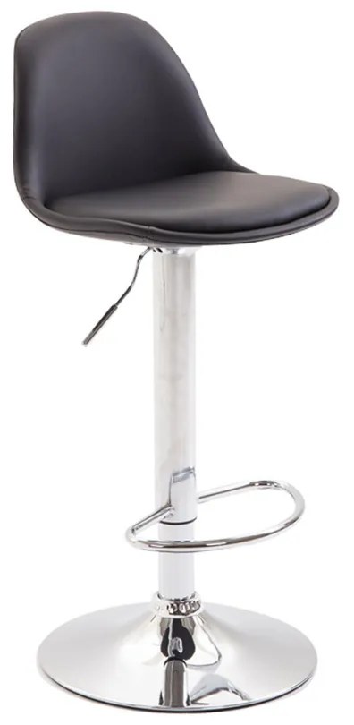 Banco de bar Kiel em couro sintético 39 x 82-104 x 43 cm Preto