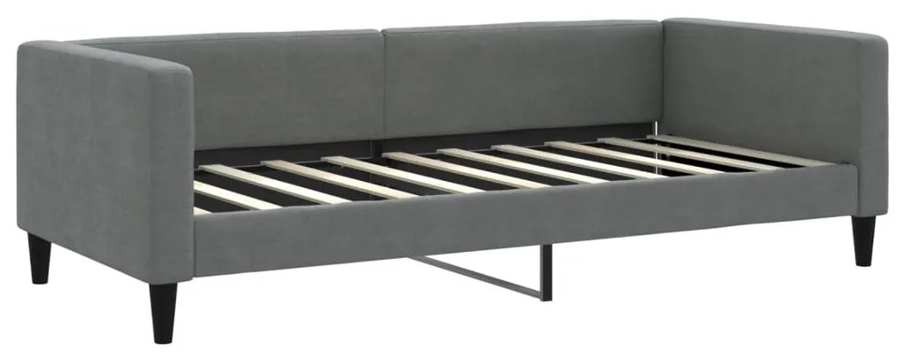 Sofá-cama c/ gavetão e gavetas 90x190 cm tecido cinzento-escuro