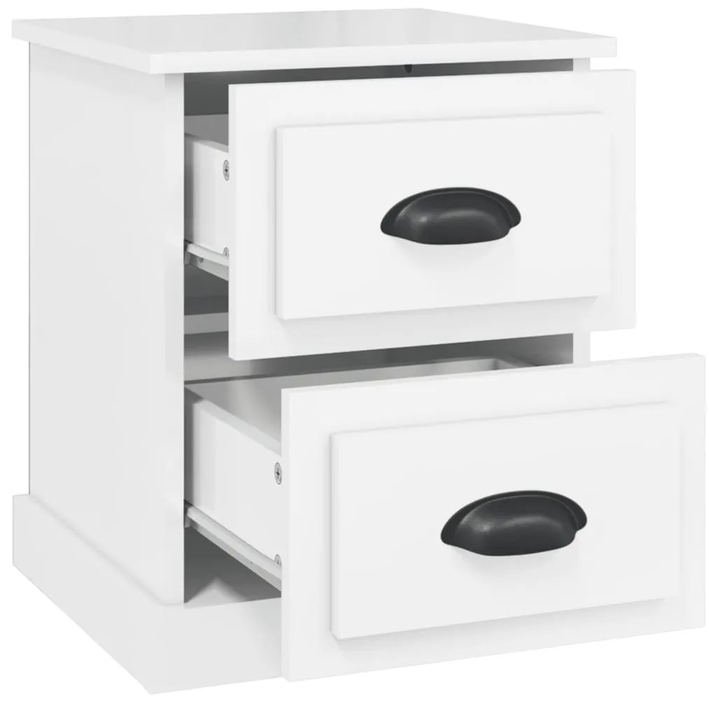 Mesa cabeceira 39x39x47,5cm derivados madeira branco brilhante