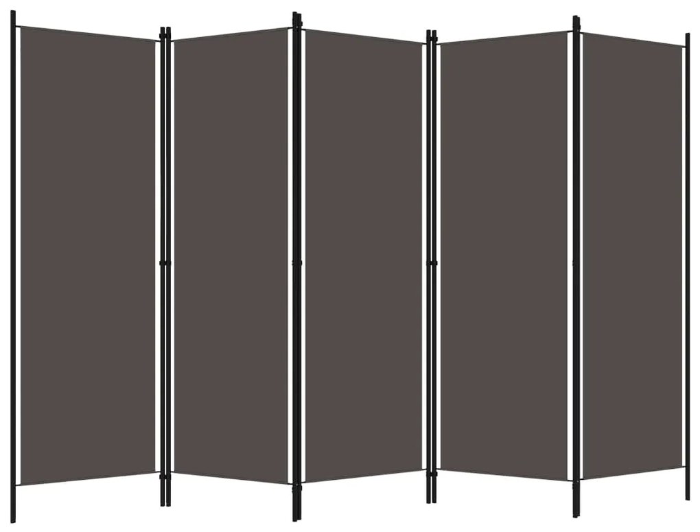 Divisória de quarto com 5 painéis 250x180 cm antracite
