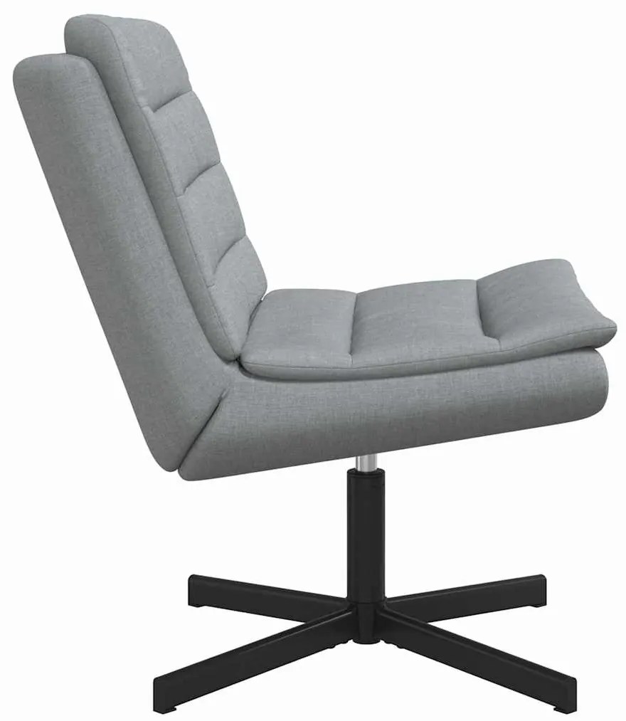 Cadeira Giratória Cinza Claro Tecido Padrão Ergonómica