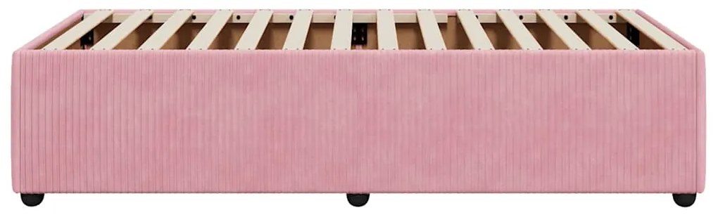 Estrutura de cama 90x190 cm veludo rosa
