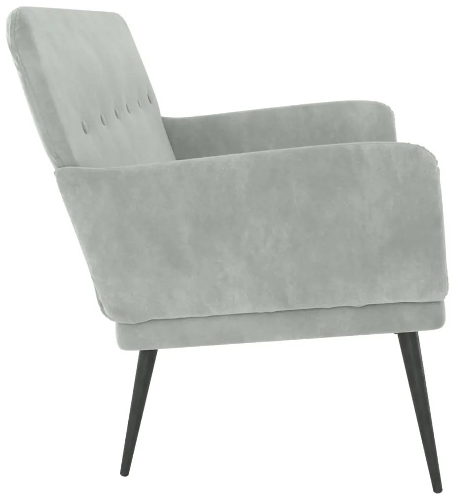 Banco 108x79x79 cm veludo cinzento-claro