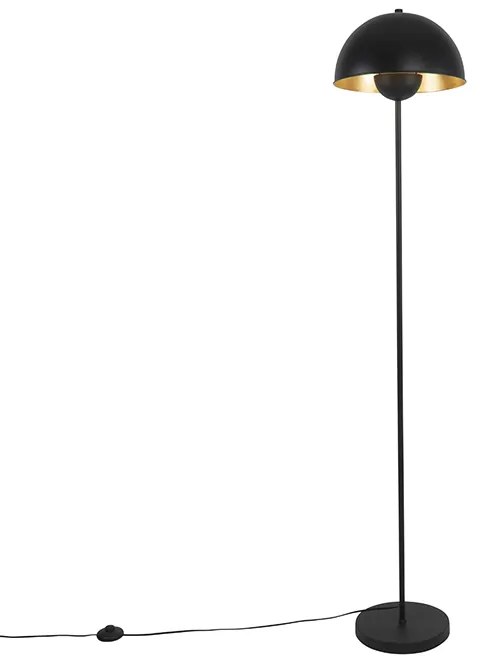 Candeeiro de pé industrial preto com dourado 160 cm - Magnax