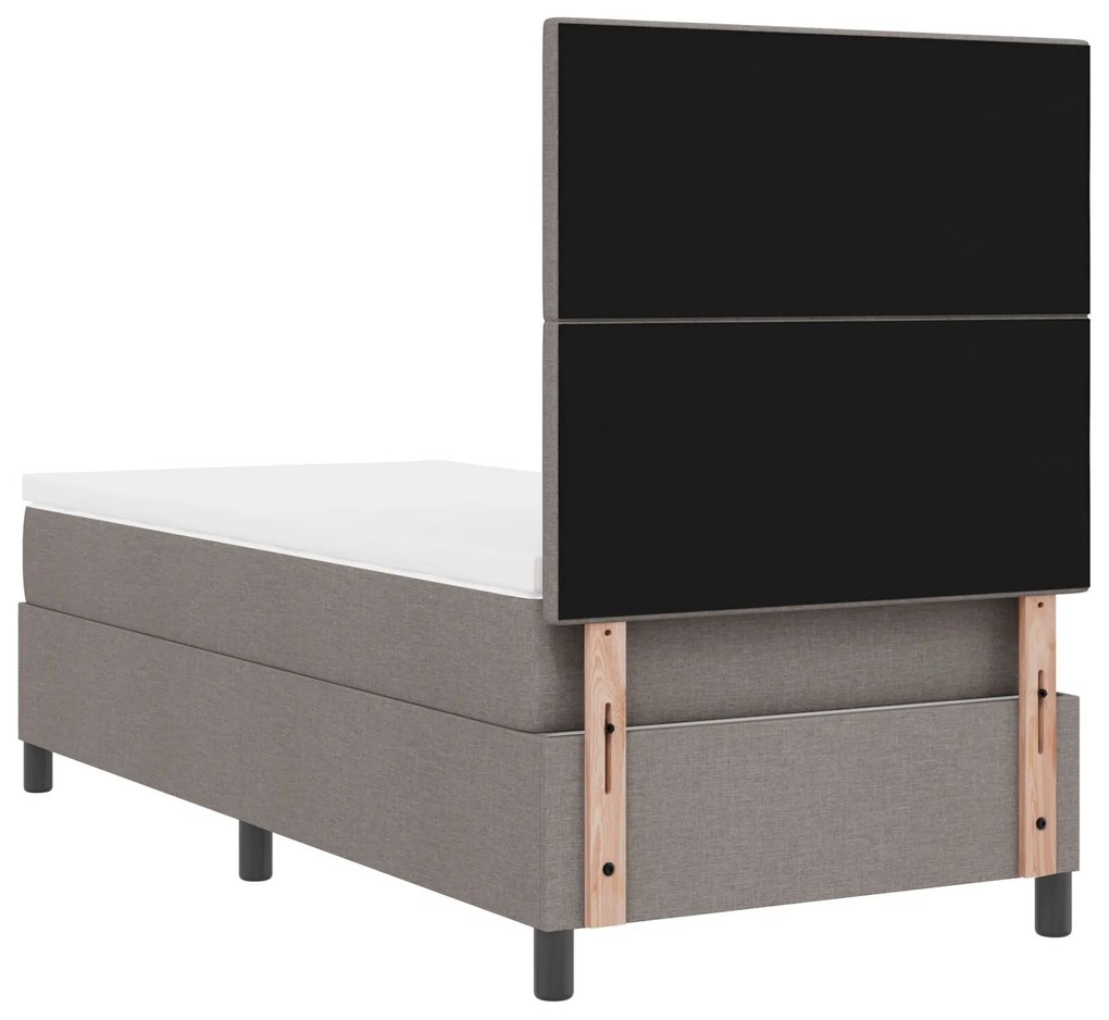Cama Box Spring com Colchão Taupe Solteiro Tecido