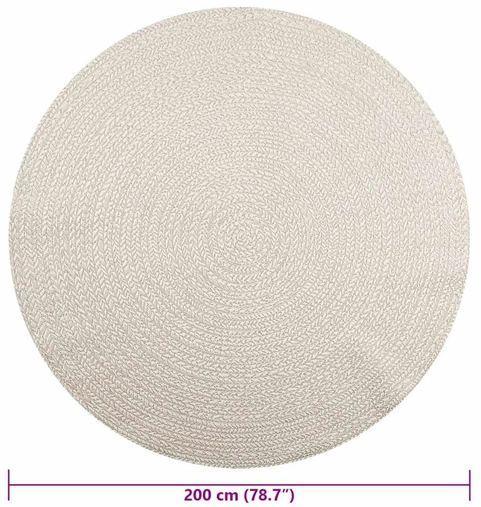 Tapete ZIZUR creme Ø 200 cm aspeto de juta interior e exterior