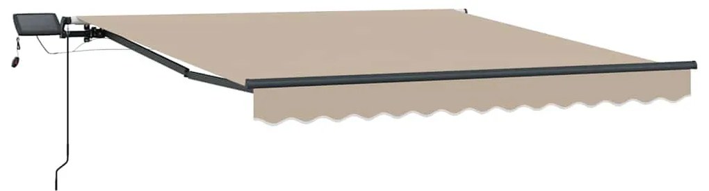 Toldo Retrátil Manual vidaXL com LED Bege 350x250 cm